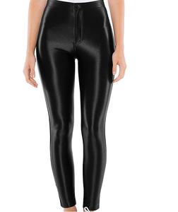 กางเกงขี่ม้า Shemax แบบเต็มตัว หนัง PU สีดำเงา - Product Image 1