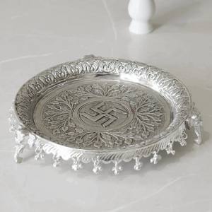 Ensemble de Ghungroo Art Déco en laiton fait main avec finition argentée pour table, Diwali, maison, bureau - Product Image 3