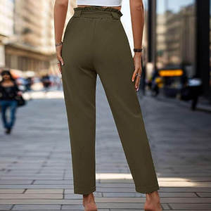 Woman's Trousers Drawstring High Waist Outdoor Casual Cargo Fitness <b>Pants</b> With Pockets Straight Leg Loose Straight Joggers - Product Image 5
