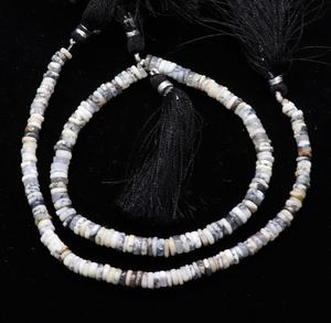 Perles Heishi en opale dendrite naturelle, perles en opale gemme, perles en opale dendrite en forme de pneu pour la fabrication de bijoux, perles de pierres précieuses en vrac - Product Image 1