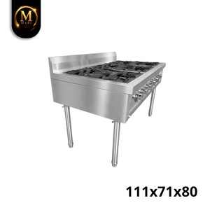 Estufa de Gas de Acero Inoxidable de Gran Capacidad con 6 Quemadores Abiertos para Cocina Comercial de Alto Volumen y Catering - Product Image 3