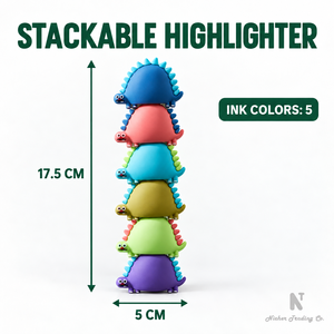 Marcadores Apilables con Forma de Dinosaurio, 5 Colores, Juego de Marcadores Novedosos para Oficina y Escuela, Punta Plana, Multicolor - Product Image 2