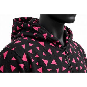 NEXTEX Unisex Dreieck-Geo Trainingsanzug Schwarz Rosa Weicher Baumwollfleece Warmer Hoodie Hosen Set - Product Image 5