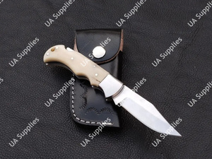 Cuchillo Plegable de Acero Inoxidable Hecho a Mano para Caza y Camping, UA Supplies, OEM/ODM, Múltiples Opciones de Mango, 58 HRC, Industrial/DIY - Product Image 3