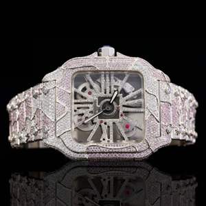 Reloj de Diamantes Cultivados en Laboratorio de Alta Calidad, Totalmente Nuevo, con Incrustaciones de Diamantes Incoloros para Hombre, Precio al por Mayor de la Mejor Calidad - Product Image 4