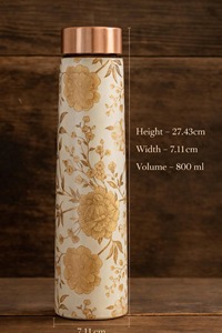 Bouteille d'eau en cuivre acajou, couleur riche, finition solide, vente en gros - Product Image 3