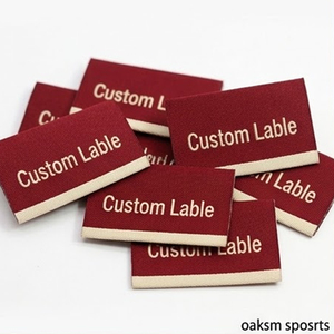 Étiquettes tissées personnalisées OEM avec nom de marque, badges en tissu haute densité pour T-shirts, sweats à capuche, uniformes et confection de vêtements - Product Image 1
