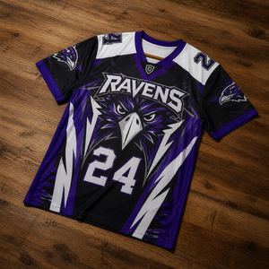 Camiseta de Fútbol Americano de los Ravens para Hombre, Personalizada, Sublimada, Cuello en V, Manga Corta, Ajuste Atlético, Secado Rápido, 100% Poliéster, para Adultos, Todas las Temporadas - Product Image 3