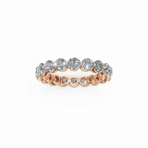 IGI Certified VVS Clarity Radiance Lab Grown Diamond Eternity Band Round Brilliant Cut 18kt Gold Luxury <b>Ring</b> for Women - Product Image 1