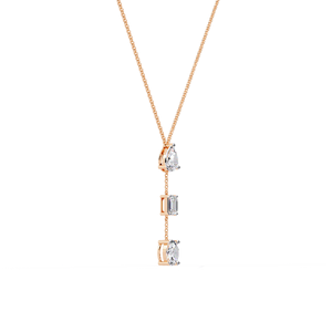 Collana con Pendente a Goccia di Diamanti Radiant Trinity per Donne, Elegante e Scintillante, Ideale per Matrimoni, Feste Serali e Occasioni Speciali - Product Image 3