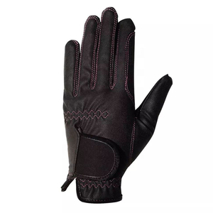 Gants d'équitation OEM en peau de mouton, gants en cuir noir, doux et durables - Product Image 2