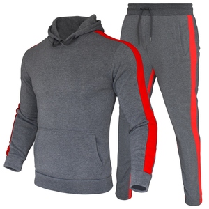 Conjunto Deportivo Moderno con Capucha, Rayas Rojas y Negras, Sudadera de Manga Larga y Pantalones Casuales con Bolsillos Laterales y Cierre con Cordón - Product Image 5