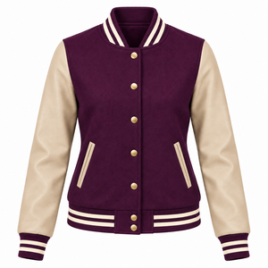 Chaquetas Varsity para Mujer con Logotipo 2026, Chaqueta Varsity de Algodón Grueso para Invierno, Cálida, con Colores Personalizados - Product Image 1