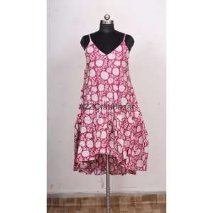 Robe moulante mi-longue en coton écologique à imprimé floral pour femme, style bohème vintage moderne, décontractée pour l'été - Product Image 3