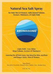 Produits Aromasong Int. de haute qualité, biologiques, fabriqués aux États-Unis, 8 oz Spray capillaire au sel de mer naturel pour volume instantané, brillance et texture, tenue légère - Product Image 3