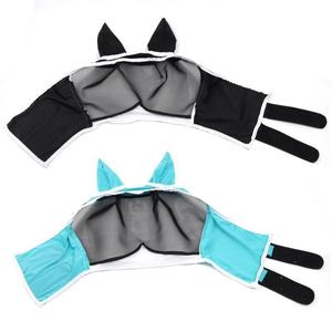 Masque anti-mouches pour chevaux de qualité supérieure, réglable, léger, hautement élastique, en maille respirante douce, protection des oreilles, durable, personnalisable, CE - Product Image 4