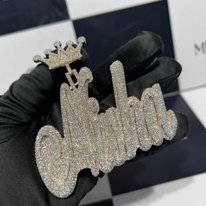 Colgante de plata S925 chapado en oro rosa Nisha, personalizado, con diamantes VVS, estilo Hip Hop, para hombre, pasa la prueba del diamante, colgantes y dijes finos. - Product Image 5