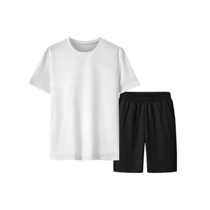 Manufacture Blank Plain 100% Cotton Men T Shirts and Shorts <b>Set</b> Breathable Running T Shirt And Short <b>Sets</b> - Product Image 4