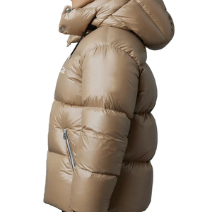Chaqueta Acolchada con Capucha, Color Sólido, Cierre Frontal con Cremallera, Resistente al Viento, Abrigo de Invierno, Corte Regular, Unisex, Informal, Relleno de Poliéster - Product Image 5