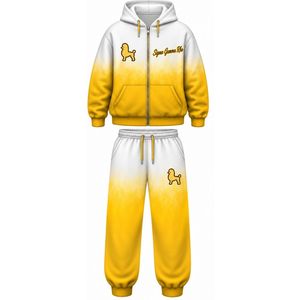 Sigma Gamma Rho Women's <b>White</b> Gold <b>Tie</b> Dyed Tracksuit Oversized Hoodie Sweatpants Set Custom Greek Sorority Fashion Streetwear - Product Image 1
