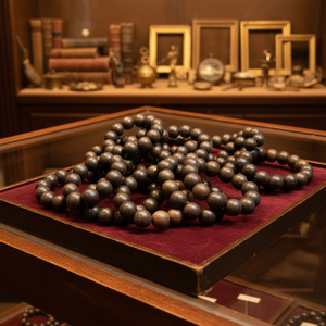 สร้อยข้อมือลูกปัดกลมไม้กั้งสีดำธรรมชาติขนาด8มม. ถึง18มม. เครื่องประดับชาวพุทธอินเทรนด์จาก Da Nang - Product Image 1