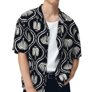 Camisa de Muselina Informal y Holgada para Hombre, Manga Corta, Ligera, Transpirable, con Botones al Frente, para Verano, Playa, Vacaciones, Uso Diario - Product Image 3