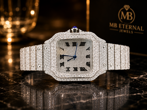 นาฬิกาหรู MB ETERNAL JEWELS ประดับเพชร ตัวเรือนทรงเหลี่ยม 41 มม. กระจกแซฟไฟร์ หน้าปัดอนาล็อก ตัวเลขโรมัน ระบบควอตซ์ - Product Image 1