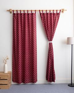 Tissu de rideau en coton imprimé indien, design botanique bohème élégant, décoration d'intérieur haut de gamme - Product Image 1