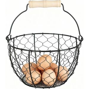 Elegant egg holder <b>display</b> sturdy metal <b>basket</b> stylish kitchen essential refined storage <b>basket</b> egg organiser egg tray table - Product Image 4