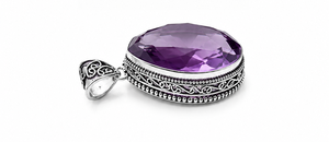 Colgante de Plata de Ley con Amatista Natural, Collar con Amatista en Forma de Pera, Joyería con Piedra de Nacimiento de Febrero, Regalo de Gema Púrpura para Él - Product Image 2
