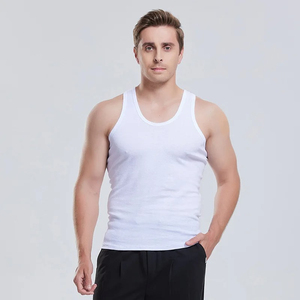 Camiseta sin mangas personalizada para hombre, de algodón, color sólido, transpirable, ajustada, informal, para gimnasio, correr, cómoda, camiseta interior, camiseta de tirantes para hombre - Product Image 2