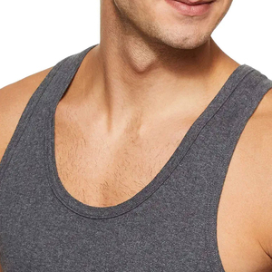 เสื้อกล้ามผู้ชายสีเทา คอโอ ทรงลำลอง ผ้าถัก ไซส์ใหญ่ - Product Image 5