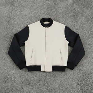 Chaqueta Varsity Unisex Premium de Lana con Mangas de Cuero, Chaqueta Bomber Personalizada con Cuello Alto y Manga Larga - Product Image 1