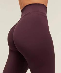 Pantalones de mujer de cintura alta, elásticos, acampanados, con dobladillo dividido, transpirables, que absorben el sudor, ecológicos, con logo personalizado, para fitness - Product Image 3