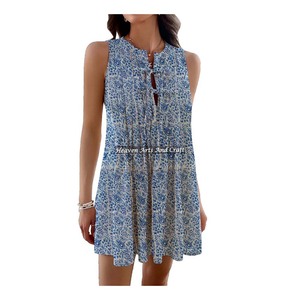 Robe d'été de style plage pour femmes, décontractée et sexy, mode de villégiature, style asymétrique, style doux, tissus en coton tissé, vacances - Product Image 3