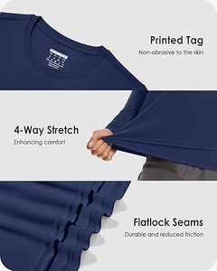 Camiseta de Protección Solar para Adultos, MOQ Bajo, Venta al Por Mayor, Color en Contraste, Manga Larga para Hombre, Spandex/Poliéster - Product Image 3