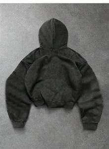 Sudaderas con Capucha Cortas Vintage Lavadas al por Mayor para Hombre, Estilo Urbano, Logotipo Personalizado, Fabricante OEM, Proveedor, Fábrica, Vendedor, EE. UU. - Product Image 3