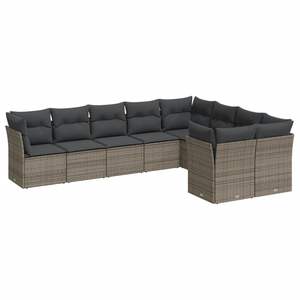 Conjunto de Sofás Modulares Grandes de Ratán PE Gris para Jardín, Colección Premium de Muebles para Exteriores - Product Image 2