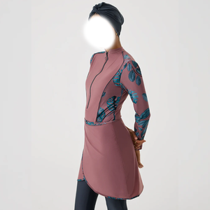 2026 Ensembles de burkinis islamiques modestes personnalisés pour femmes et filles, vente en gros, par sublimation, à coupe haute, avec fermetures éclair, éco-responsables, à fermeture frontale - Product Image 6