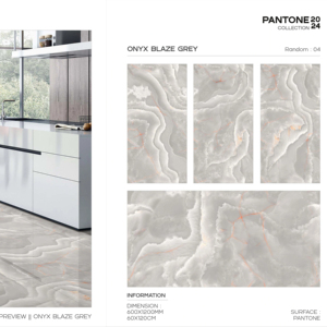 Carreaux de porcelaine Pantone de grande taille premium 60x120cm, dalles de luxe pour villa, appartement, hôtel et bureau - Product Image 1