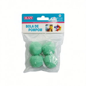 Pallina di Natale Ilan Pompon 4.0 cm Verde per Decorazioni Fai da Te - Product Image 1