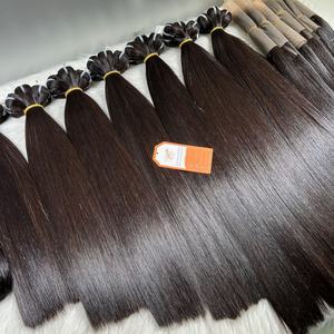Paquetes de cierre Frontal para hacer pelucas 100% cabello humano virgen liso Vietnam Color Natural 12A máquina de grado doble trama - Product Image 6