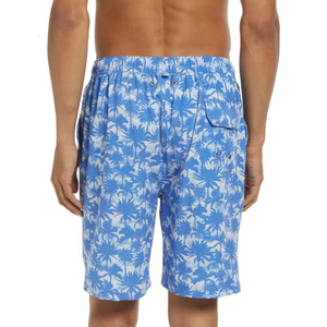 Short de bain pour homme à imprimé palmiers bleus, séchage rapide, avec cordon de serrage, décontracté - Product Image 2