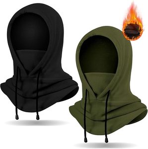 Cagoule thermique en polaire pour l'hiver, coupe-vent, masque intégral avec cordon de serrage, cache-cou pour moto, cyclisme, sports de plein air - Product Image 1