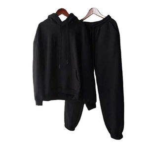 ชุดวอร์มผู้หญิงผ้าโพลีเอสเตอร์/คอตตอน ระบายอากาศได้ดี มีฮู้ด หนานุ่ม แห้งเร็ว เหมาะสำหรับฤดูหนาว สไตล์ลำลอง สตรีทแวร์ รับสกรีนโลโก้ มีไซส์พลัส สีพื้น - Product Image 5