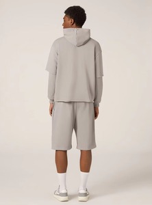 Conjunto de Shorts Oversize para Hombre, Diseño Moderno, 100% Algodón Felpa, Transpirable, Sudadera con Hombros Caídos y Shorts, 2026 - Product Image 3