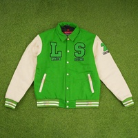 Veste universitaire en laine pleine fleur personnalisée, col rabattu, boutonnée + fermeture éclair, chaude pour l'hiver, style universitaire et lycéen