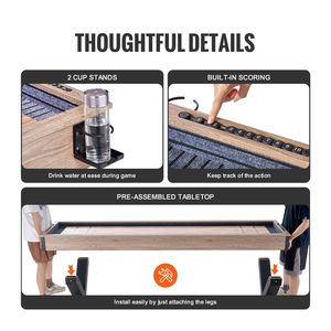 Tavolo da Shuffleboard da 2,7 m per Sale Giochi Familiari, Set Combo 2-in-1 Shuffleboard e Bowling, Giochi da Terra Resistenti ai Graffi per Divertimento - Product Image 6