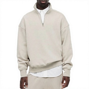 Sweat à capuche zippé personnalisé pour homme, avec logo brodé, grande taille, en coton épais 100%, décontracté, coupe oversize, pour l'automne - Product Image 5
