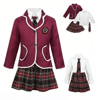 Uniformes scolaires pour garçons et filles, ensemble veste, chemise, pantalon et cravate avec logo personnalisé et couleur sur mesure